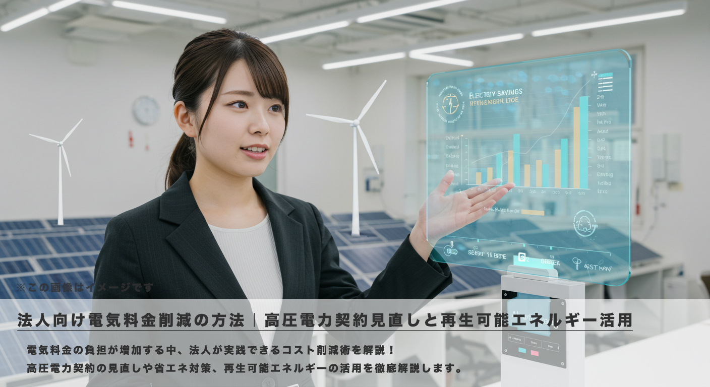 法人向け電気料金削減の方法|高圧電力契約見直しと再生可能エネルギー活用